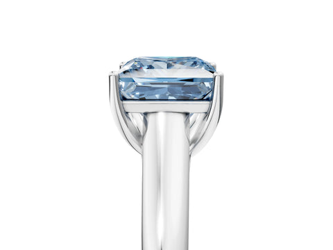 White gold Fancy Blue Princess Cut Solitaire Engagement Ring with Tapered Band and Four-Prong Setting_20