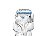 White gold Fancy Blue Princess Cut Solitaire Leaf-Inspired Engagement Ring with Prong Setting_5