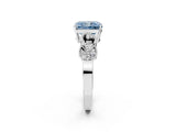White gold Fancy Blue Princess Cut Solitaire Milgrain Leaf Band with Prong Setting_14