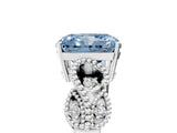 White gold Fancy Blue Princess Cut Solitaire Milgrain Leaf Band with Prong Setting_17