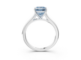 White gold Fancy Blue Princess  Cut Solitaire Ring with Cathedral Band and Four-Prong Setting_91