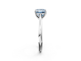White gold Fancy Blue Princess  Cut Solitaire Ring with Cathedral Band and Four-Prong Setting_94
