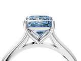 White gold Fancy Blue Princess  Cut Solitaire Ring with Cathedral Band and Four-Prong Setting_96