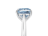 White gold Fancy Blue Princess  Cut Solitaire Ring with Cathedral Band and Four-Prong Setting_97