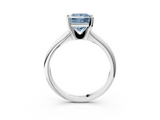 White gold Fancy Blue Princess  Cut Solitaire Ring with Four-Prong Setting on a Classic Band_32