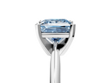 White gold Fancy Blue Princess  Cut Solitaire Ring with Four-Prong Setting on a Classic Band_33