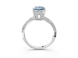 White gold Fancy Blue Princess Cut Solitaire Split Shank Pave Diamond Engagement Ring with Four-Prong Setting_51