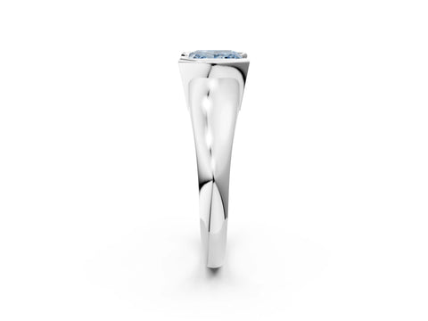 White gold Fancy Blue Princess Cut Solitaire Tension Set Diamond Ring with Split Shank Band_32