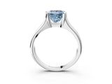 White gold Fancy Blue Princess Cut Solitaire Tension Set Diamond Ring with Split Shank Band_39