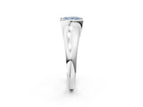 White gold Fancy Blue Princess Cut Solitaire Tension Set Diamond Ring with Split Shank Band_50