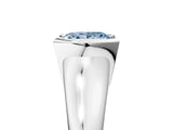 White gold Fancy Blue Princess Cut Solitaire Tension Set Diamond Ring with Split Shank Band_53
