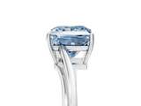 White gold Fancy Blue Princess  Cut Solitaire Twist Band Ring with Four-Prong Setting_25