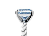 White gold Fancy Blue Princess  Cut Solitaire Twisted Band with Four-Prong Setting_81
