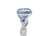 White gold Fancy Blue Princess Cut Solitaire Twisted Pave Band with Four-Prong Setting_44
