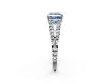 White gold Fancy Blue Princess  Cut Split Shank Pave Diamond Engagement Ring with Four-Prong Setting_25