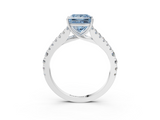 White gold Fancy Blue Princess  Cut Split Shank Pave Diamond Engagement Ring with Four-Prong Setting_27