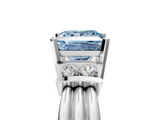 White gold Fancy Blue Princess  Cut Three-Stone Channel Set Ring with Bar Prongs_33