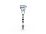 White gold Fancy Blue Princess  Cut Three-Stone Diamond Pavé Band with Prong Setting_19
