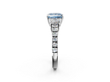 White gold Fancy Blue Princess  Cut Three-Stone Diamond Pave Band with Prong Setting_39