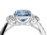 White gold Fancy Blue Princess  Cut Three-Stone Diamond Pave Band with Prong Setting_41