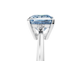 White gold Fancy Blue Princess  Cut Three-Stone Solitaire Ring with Round Accent Diamonds and Four-Prong Setting_25