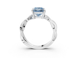 White gold Fancy Blue Princess  Cut Twisted Pavé Band Solitaire Ring with Four-Prong Setting_58