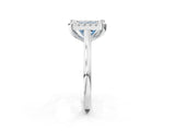 White gold Fancy Blue Princess  Diamond Cluster Halo Solitaire with Four-Prong Setting_126