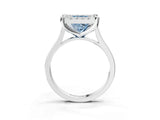 White gold Fancy Blue Princess  Diamond Cluster Halo Solitaire with Four-Prong Setting_127