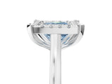 White gold Fancy Blue Princess  Diamond Cluster Halo Solitaire with Four-Prong Setting_130