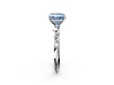 White gold Fancy Blue Princess  Diamond Cluster Prong-Set Solitaire Ring_45