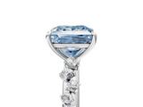 White gold Fancy Blue Princess  Diamond Cluster Prong-Set Solitaire Ring_49