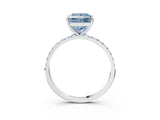 White gold Fancy Blue Princess  Diamond Pavé Band with Six-Prong Setting_30