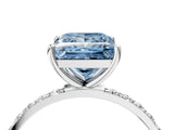 White gold Fancy Blue Princess  Diamond Pavé Band with Six-Prong Setting_31