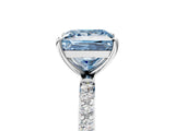 White gold Fancy Blue Princess  Diamond Pavé Band with Six-Prong Setting_32