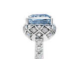 White gold Fancy Blue Princess  Diamond Solitaire Ring with Shared Prong Pavé Band_69