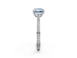 White gold Fancy Blue Princess  Diamond Solitaire with Pave Band and Six-Prong Setting_23