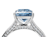 White gold Fancy Blue Princess  Diamond Solitaire with Pave Band and Six-Prong Setting_25