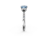 White gold Fancy Blue Princess  Diamond Three-Stone Pave Band with Four-Prong Setting_22
