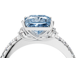 White gold Fancy Blue Princess  Diamond Three-Stone Pave Band with Four-Prong Setting_24