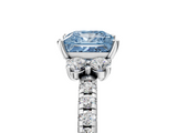 White gold Fancy Blue Princess  Diamond Three-Stone Pave Band with Four-Prong Setting_25