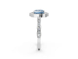 White gold Fancy Blue Princess  Halo Diamond Engagement Ring with Milgrain Band and Four-Prong Setting_50
