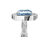White gold Fancy Blue Princess  Halo Diamond Engagement Ring with Milgrain Band and Four-Prong Setting_53