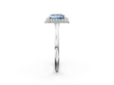 White gold Fancy Blue Princess  Halo Diamond Engagement Ring with Solitaire Band and Four-Prong Setting_22