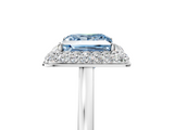White gold Fancy Blue Princess  Halo Diamond Engagement Ring with Solitaire Band and Four-Prong Setting_25