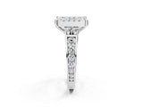 White gold Fancy Blue Princess  Halo Diamond Engagement Ring with Split Shank and Four-Prong Setting_52