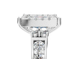 White gold Fancy Blue Princess  Halo Diamond Engagement Ring with Split Shank and Four-Prong Setting_55
