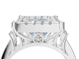 White gold Fancy Blue Princess  Halo Diamond Engagement Ring with Split Shank and Four-Prong Setting_55