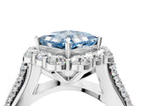 White gold Fancy Blue Princess  Halo Diamond Engagement Ring with Split Shank and Prong Setting_70