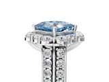 White gold Fancy Blue Princess  Halo Diamond Engagement Ring with Split Shank and Prong Setting_70