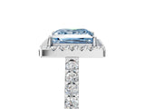 White gold Fancy Blue Princess  Halo Diamond Pavé Solitaire Ring_56